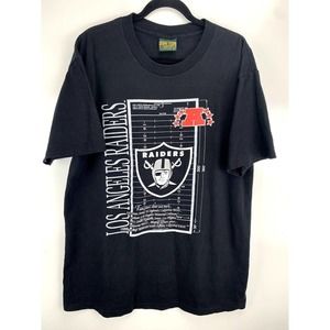 Vintage LA Raiders Crew Neck T Shirt Size XL Black Made USA SINGLE STITCH RARE
